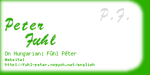 peter fuhl business card
